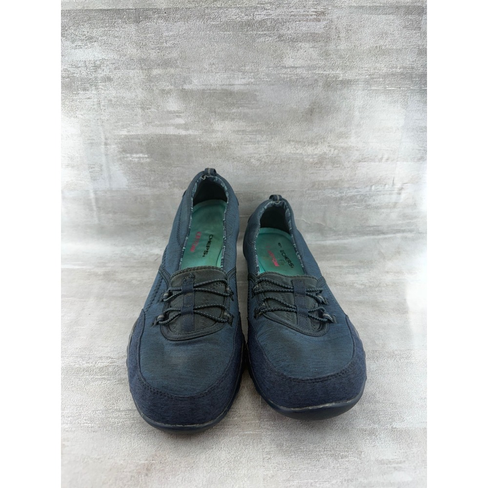 Skechers Women 22484 Navy Blue Bungee Slip On Walking Shoes Memory Foam Size 9